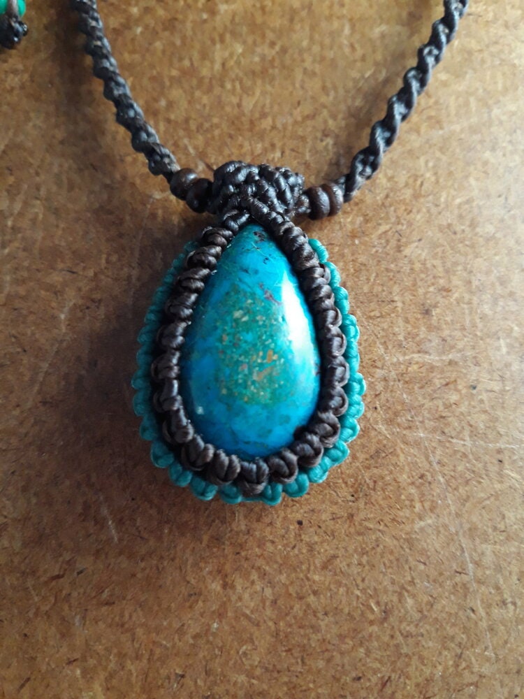 Chrysocolla Macrame Necklace