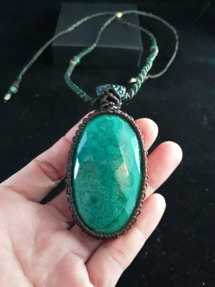 Malachite Macrame Necklace