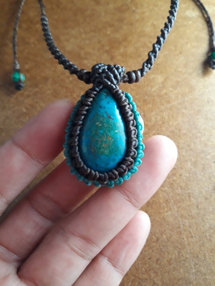 Chrysocolla Macrame Necklace