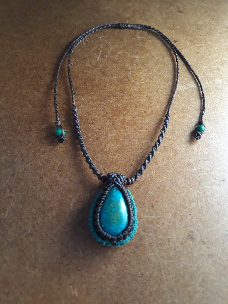 Chrysocolla Macrame Necklace