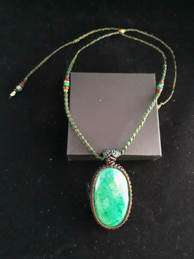 Malachite Macrame Necklace