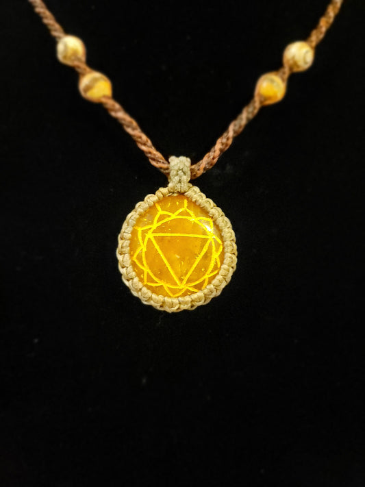 Manipura Stone Pendant Necklace - Solar Plexus Chakra Empowerment - Boho Hippie Jewelry