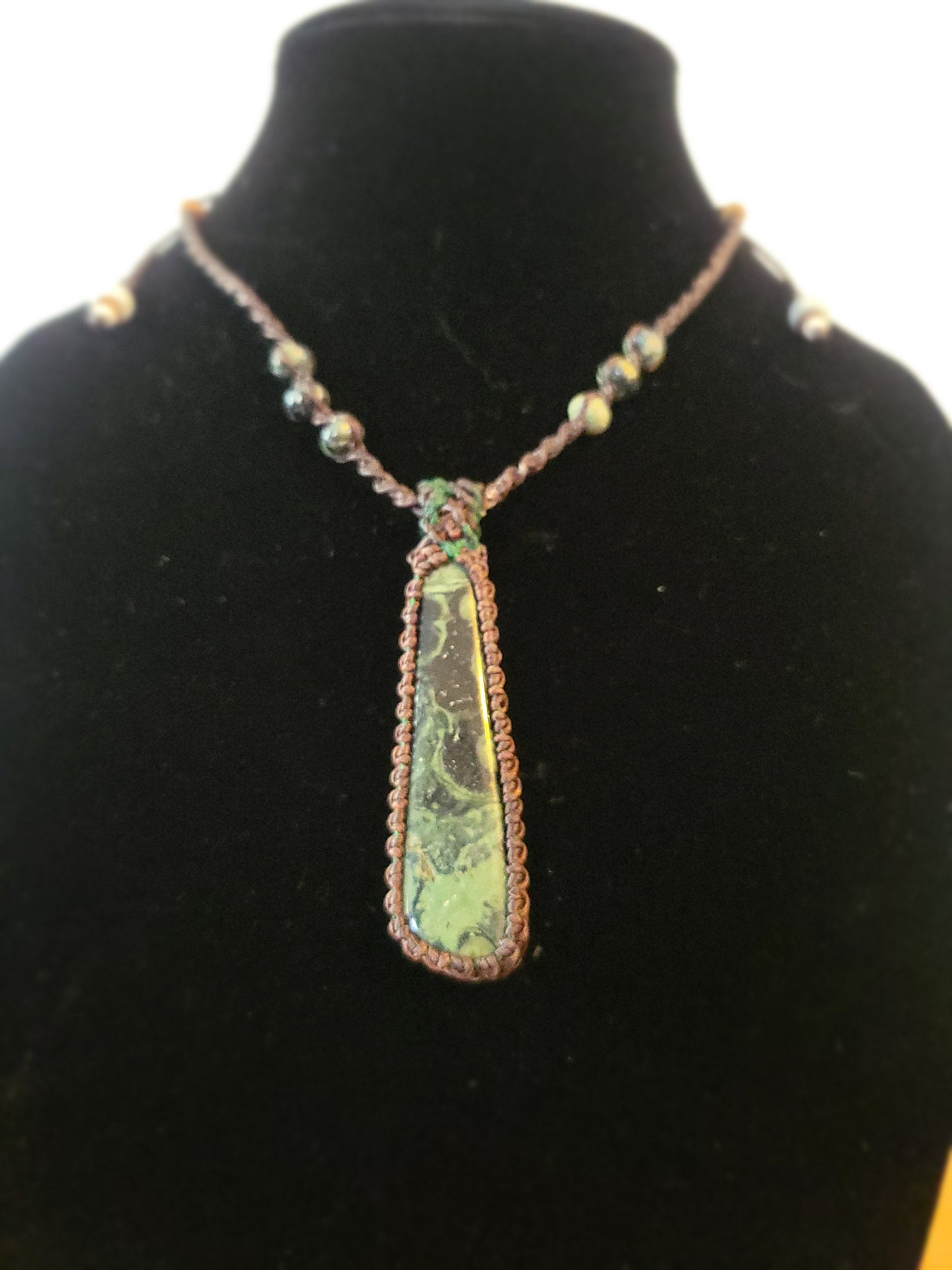 Kambaba Jasper Pendant - Healing Stone Necklace - Adjustable, Sustainable, Ethical