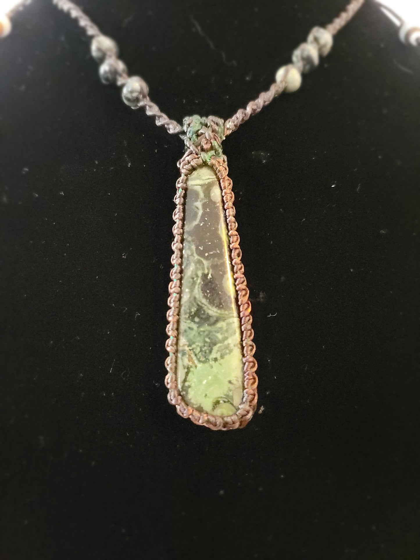 Kambaba Jasper Pendant - Healing Stone Necklace - Adjustable, Sustainable, Ethical