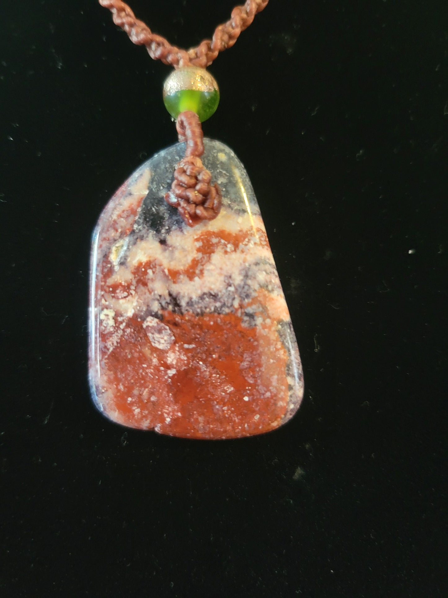 Indian Blanket Rhyolite Pendant Necklace - Sustainable Handmade Jewelry