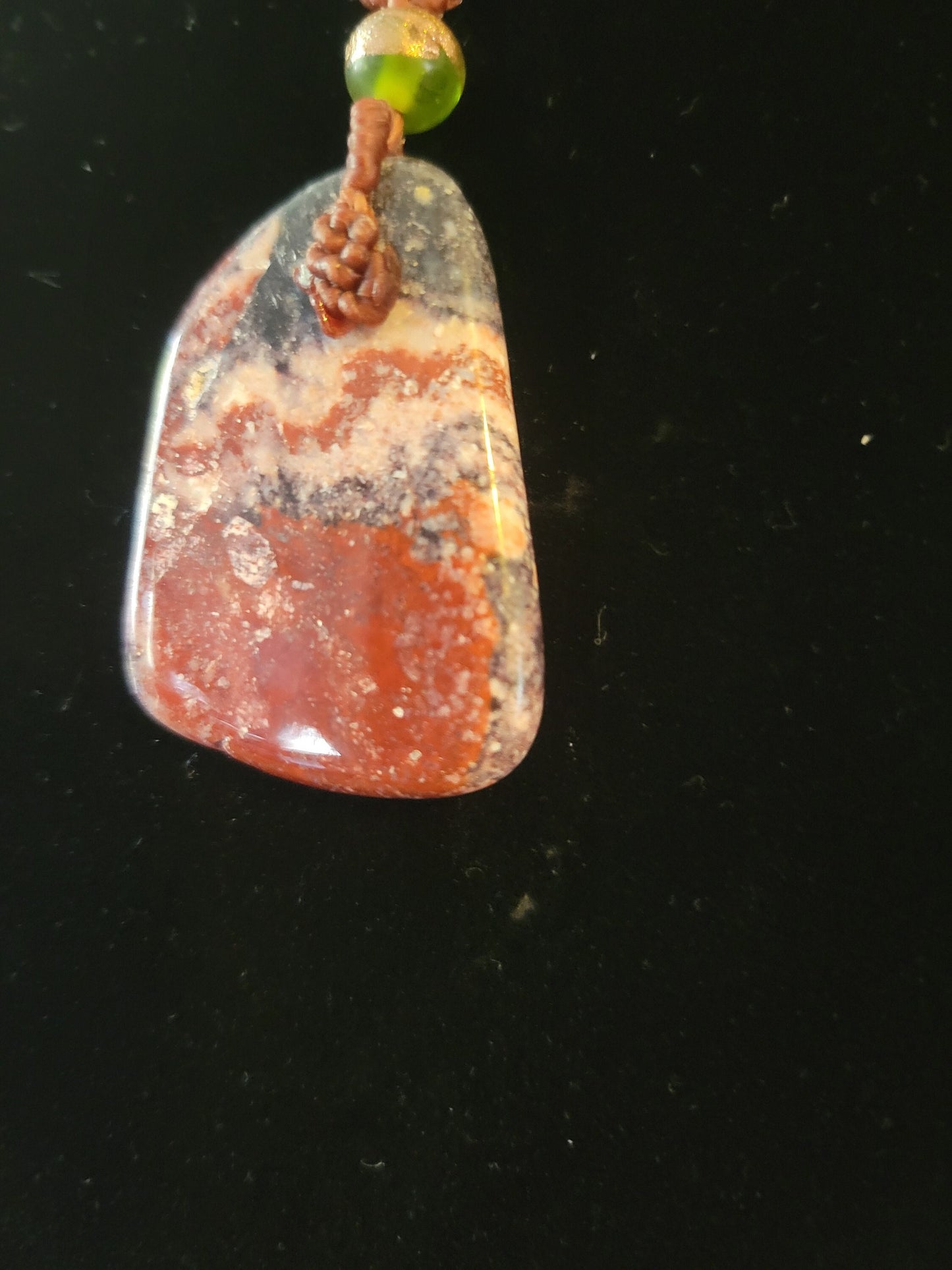 Indian Blanket Rhyolite Pendant Necklace - Sustainable Handmade Jewelry